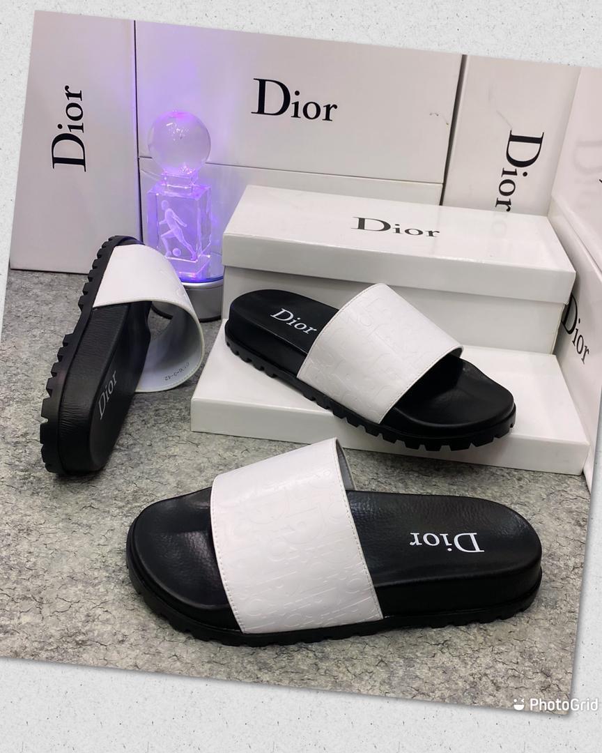White Dior Slides