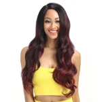 Ombre Long Body Wave Lace Synthetic Hair Wig - Image 3
