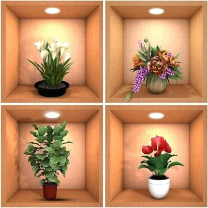 3D Vase Wall Stickers | Flower Pot Wall Stickers